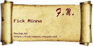Fick Minna névjegykártya